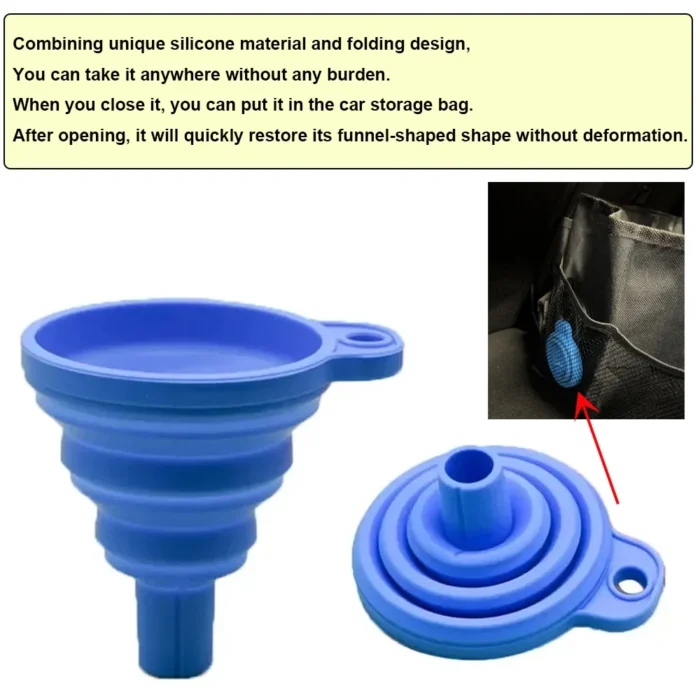 Engine Funnel Car Universal Silicone Liquid Funnel Washer Fluid Change Foldable Portable Auto Engine Oil Petrol Change Funnel - Image 4