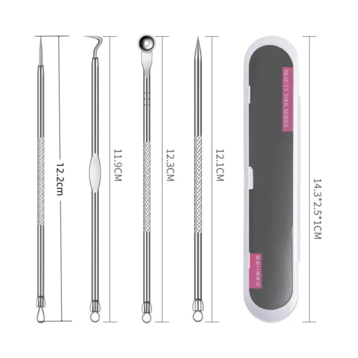 4PCS Blackhead Remover Acne Needle Tools Set Face Cleaning Black Dots Pimple Comedone Extractor Pore Cleaner Skin Care Products - Image 3
