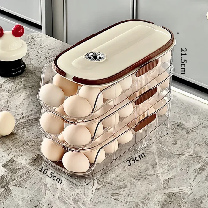 Large-capacity automatic rolling egg organizer home kitchen special preservation egg holder - Image 5