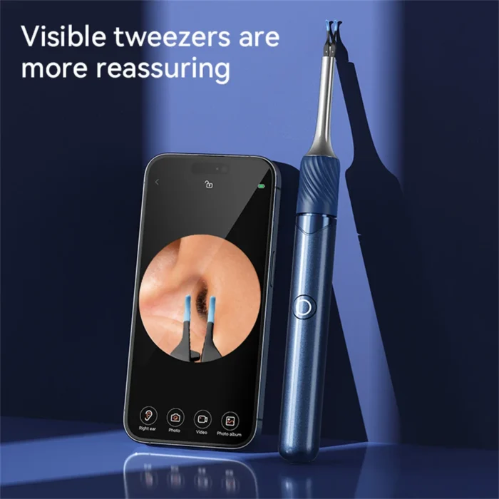 Visual Ear Cleaner with Camera Ear Wax Removal Tool with Ear Pick & Tweezers 12 Megapixels 6 Ear Spoons Earwax Removal Ears Care - Image 2