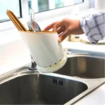 1Pc Kitchen Storage Chopsticks Tube With Drain Plate Tableware Storage Holder Home Kitchen Organizer Rack Chopstick Drain Box - Image 4