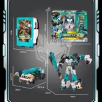 New Metal Cardbot Transforming Car to Robot Action Figures BLUE COP S with Card Transformation Robot Model Toys for Child Gift - Image 6