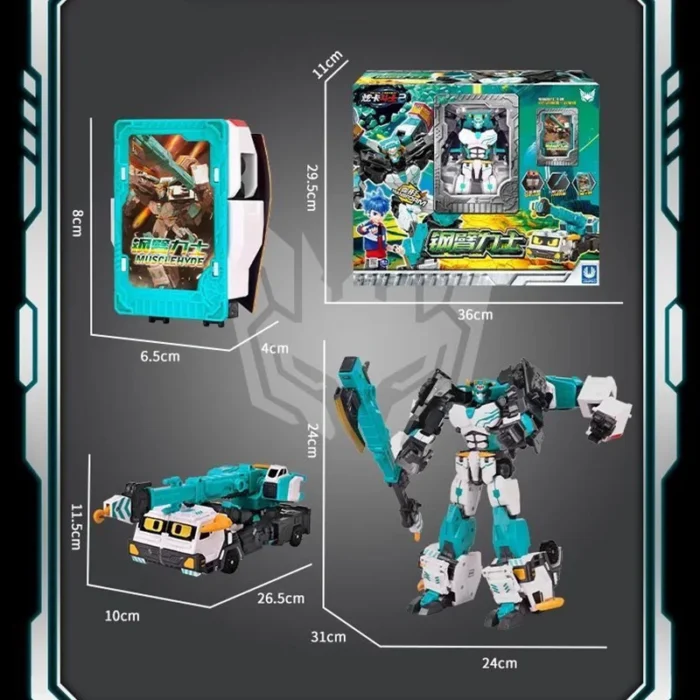 New Metal Cardbot Transforming Car to Robot Action Figures BLUE COP S with Card Transformation Robot Model Toys for Child Gift - Image 6