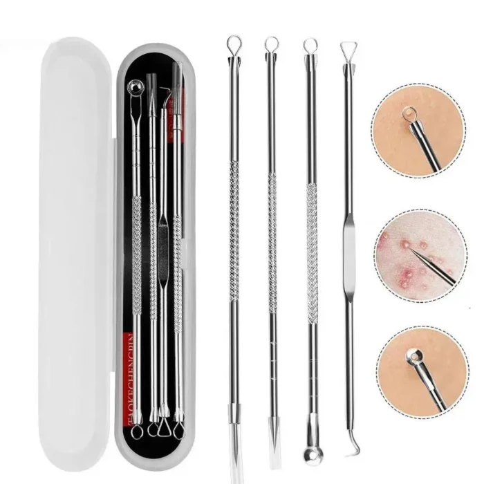 4PCS Blackhead Remover Acne Needle Tools Set Face Cleaning Black Dots Pimple Comedone Extractor Pore Cleaner Skin Care Products - Image 2