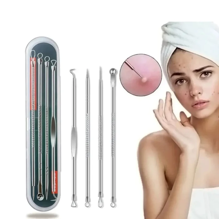 4PCS Blackhead Remover Acne Needle Tools Set Face Cleaning Black Dots Pimple Comedone Extractor Pore Cleaner Skin Care Products - Image 1