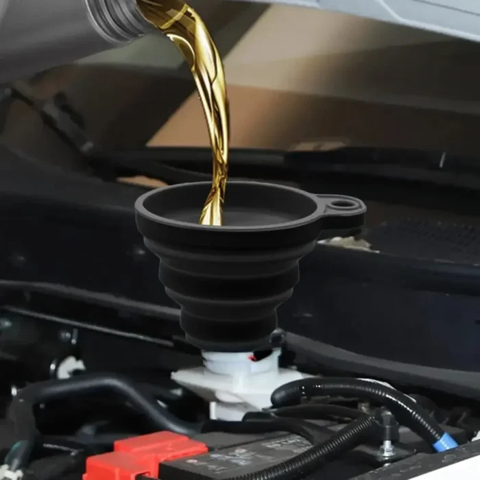 Engine Funnel Car Universal Silicone Liquid Funnel Washer Fluid Change Foldable Portable Auto Engine Oil Petrol Change Funnel - Image 2