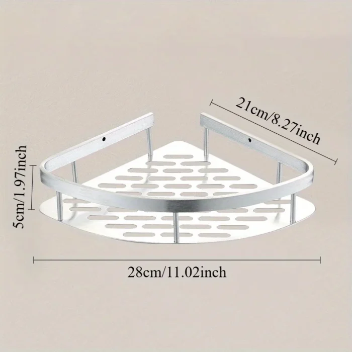 Stainless Steel Tension Mounted Shower Caddy, Wall Corner Shelf for Bathroom Storage,Organizer for Toiletries and Accessories - Image 4