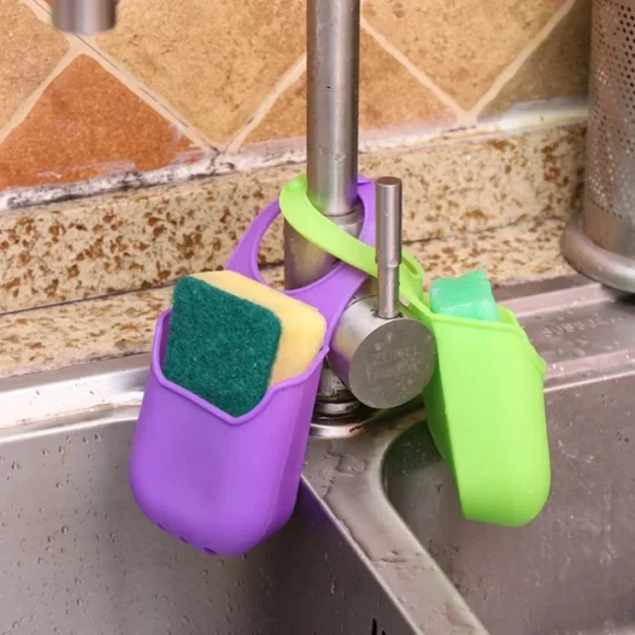 Sink Drain Rack Kitchen Storage Basket Shelf Hang Sink Bag Sponge Holder Soap Dish Drainer Home Organizer Kitchen Accessories - Image 1