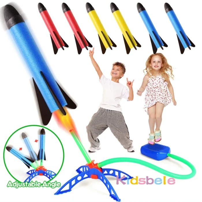 Kid Air Rocket Foot Pump Launcher Toys Sport Game Jump High Outdoor Child Play Set Toy Pressed Rocket Launchers Pedal Games - Image 1