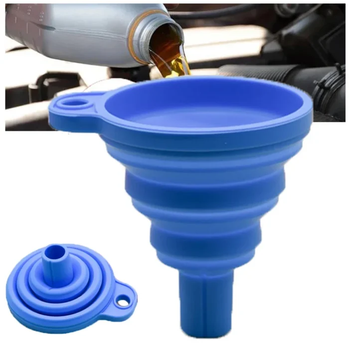Engine Funnel Car Universal Silicone Liquid Funnel Washer Fluid Change Foldable Portable Auto Engine Oil Petrol Change Funnel - Image 1