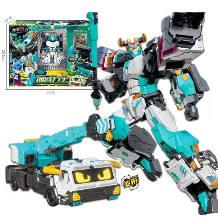 New Metal Cardbot Transforming Car to Robot Action Figures BLUE COP S with Card Transformation Robot Model Toys for Child Gift - Image 1