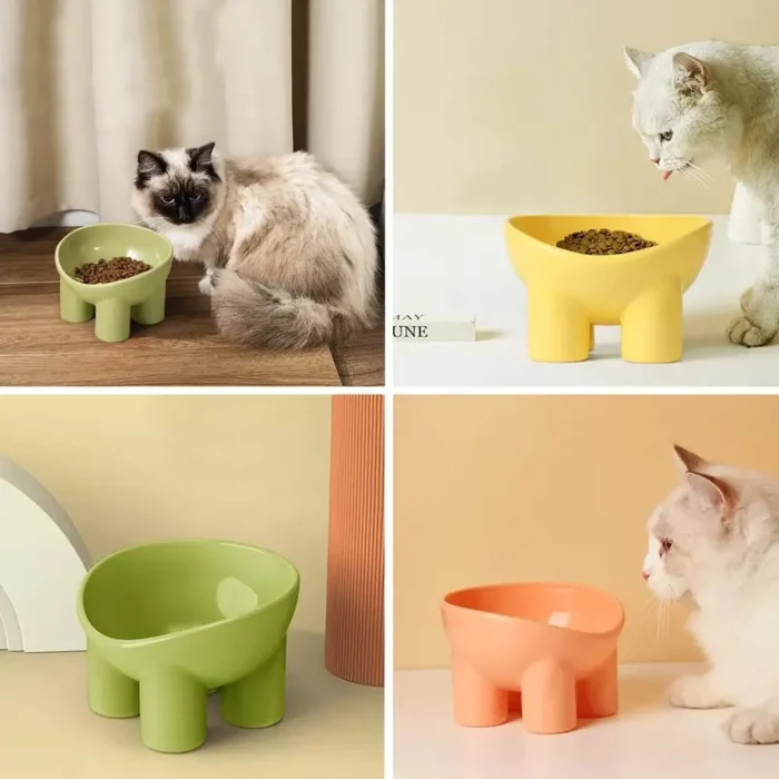 Food Bowl Color Thick Legs High Feet Stable Bowl Grade Food Water Supplies 4-color Dog Food Drop Anti Eat Dish P M1t3 - Image 2
