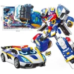 New Metal Cardbot Transforming Car to Robot Action Figures BLUE COP S with Card Transformation Robot Model Toys for Child Gift - Image 3