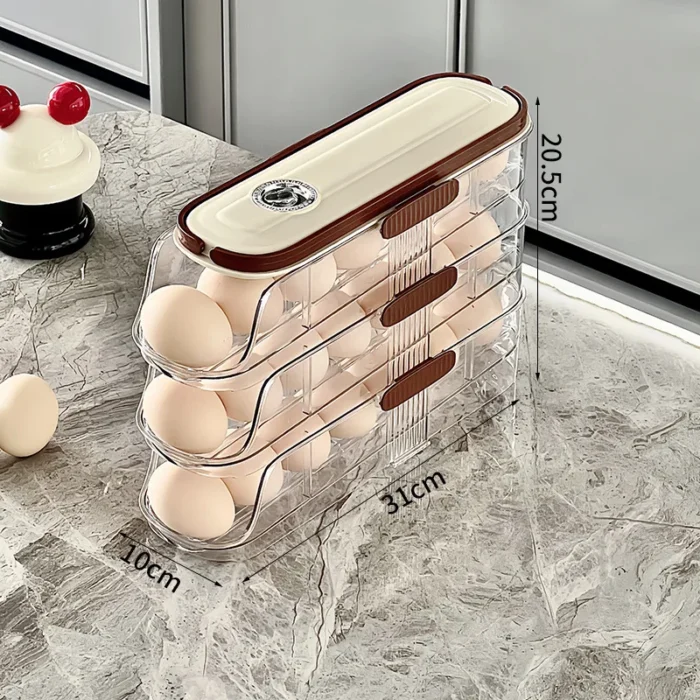Large-capacity automatic rolling egg organizer home kitchen special preservation egg holder - Image 6