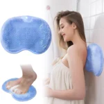 1 Pcs Shower & Foot Scrubber Bathroom Wall Mounted Back Scrubber Silicone Bath Massage Cushion Brush With Suction Cups