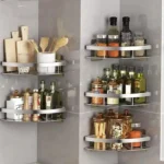 Stainless Steel Tension Mounted Shower Caddy, Wall Corner Shelf for Bathroom Storage,Organizer for Toiletries and Accessories - Image 2