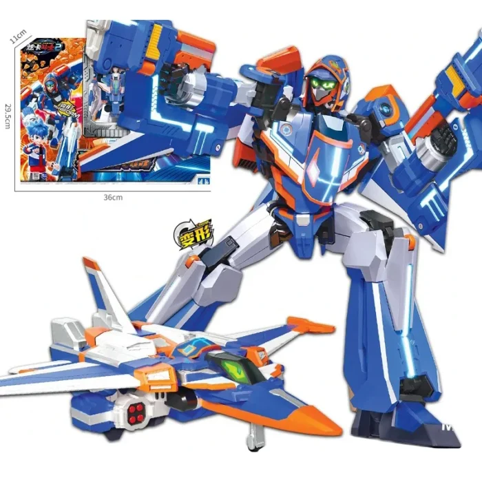 New Metal Cardbot Transforming Car to Robot Action Figures BLUE COP S with Card Transformation Robot Model Toys for Child Gift - Image 2