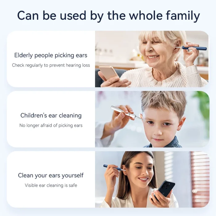 Visual Ear Cleaner with Camera Ear Wax Removal Tool with Ear Pick & Tweezers 12 Megapixels 6 Ear Spoons Earwax Removal Ears Care - Image 6