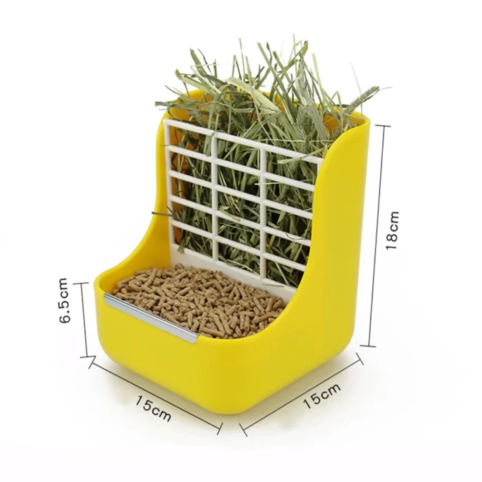 Rabbit Feeder 2-1 Rabbit Food Hay Feeder for Small Pet Guinea Guinea Pigs Hamster Small Animals Feeder Bowls Pet Supplies - Image 2