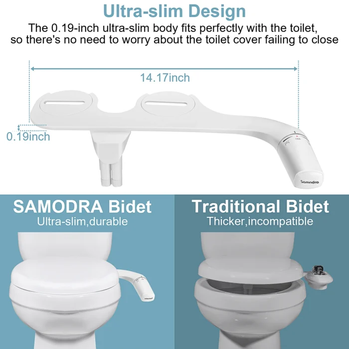 SAMODRA Right/Left Hand Toitet Bidet Sprayer Non-Electric Dual Nozzle Bidet Toilet Seat Hygienic Shower For Bathroom Accessories - Image 4